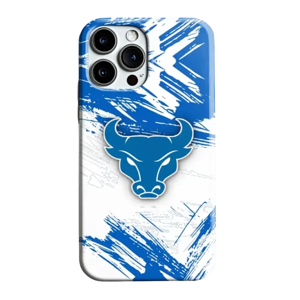 buffalo bulls brushstroke clash royal blue white phone case best selling