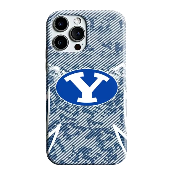 byu cougars striped overlay blue phone case best selling