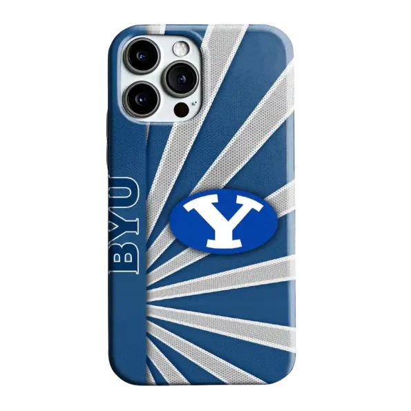 byu cougars sunburst rays blue phone case best selling