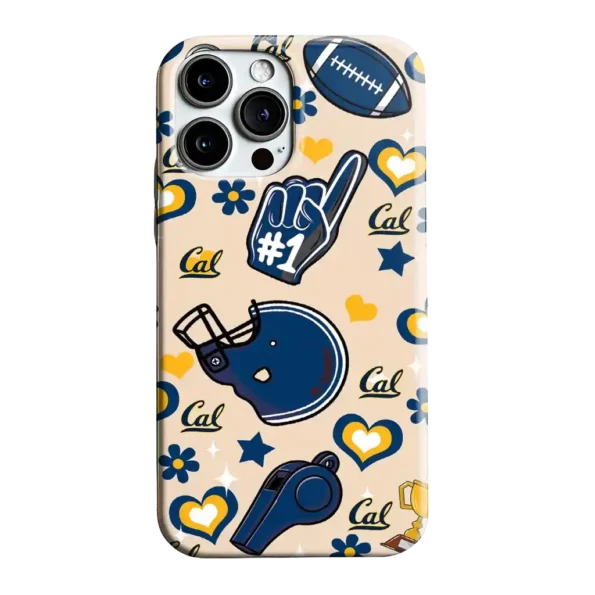 california golden bears helmet hearts blue cream phone case best selling