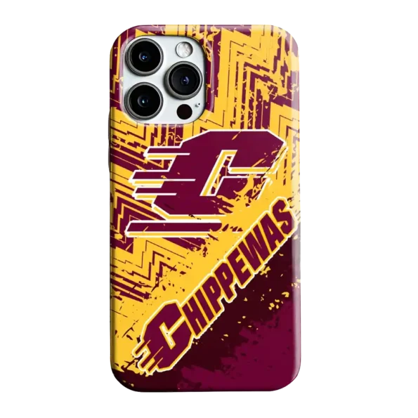 central michigan chippewas abstract zigzag maroon phone case best selling
