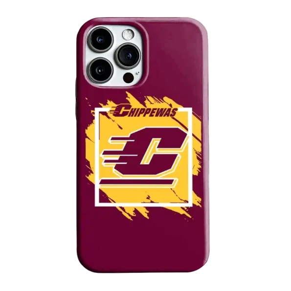 central michigan chippewas brush square maroon phone case best selling