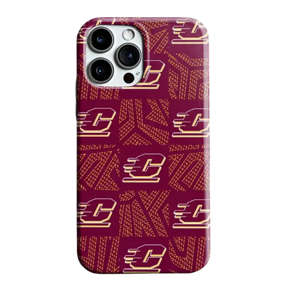 central michigan chippewas chevron squares maroon phone case best selling