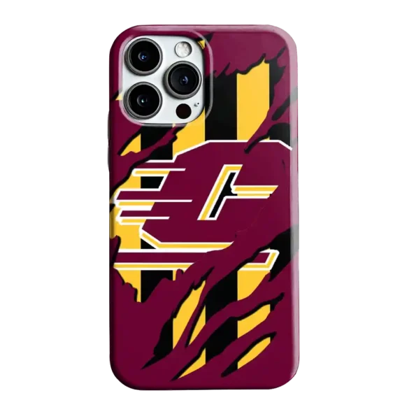 central michigan chippewas claw scar maroon black phone case best selling