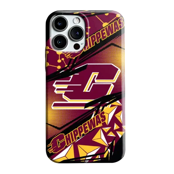 central michigan chippewas jagged flash maroon black phone case best selling