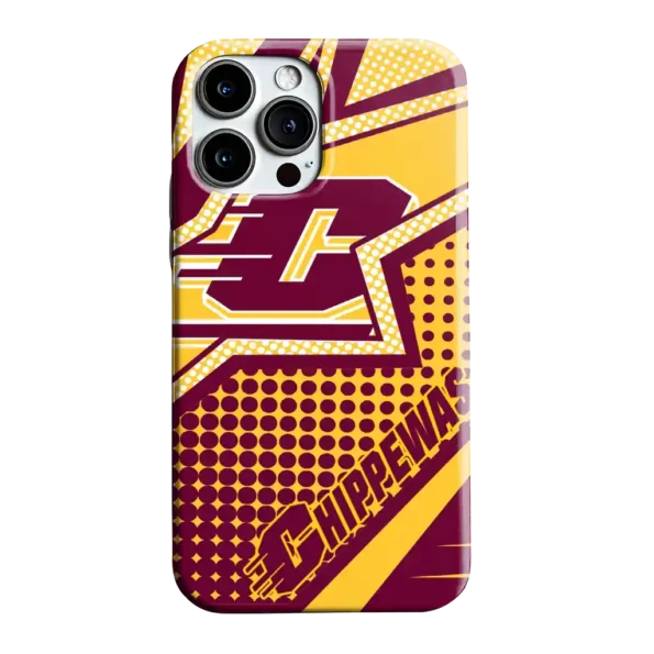 central michigan chippewas star outline maroon phone case best selling