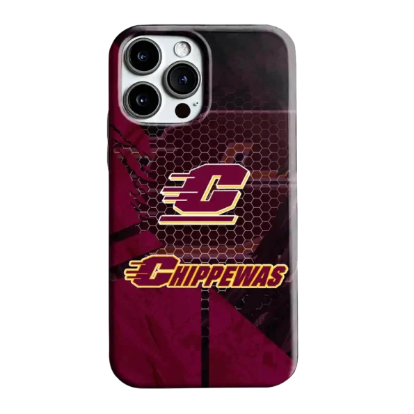 central michigan chippewas web overlay maroon phone case best selling