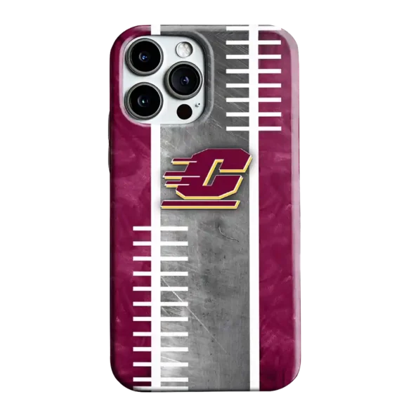 central michigan chippewas yard markers maroon gray phone case best selling