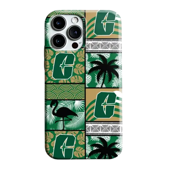 charlotte 49ers flamingo palm trees green phone case best selling