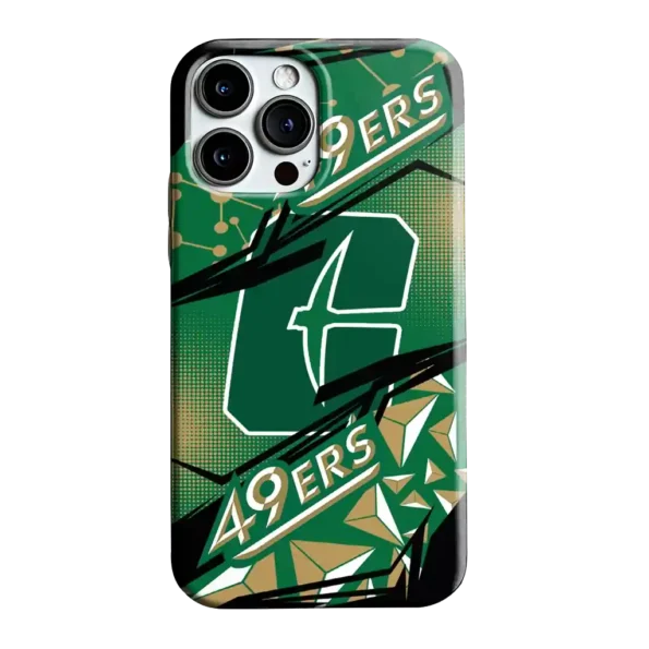 charlotte 49ers jagged flash green black phone case best selling