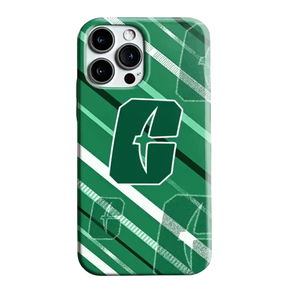charlotte 49ers linear stripes green phone case best selling