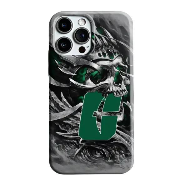 charlotte 49ers skull blades green gray phone case best selling