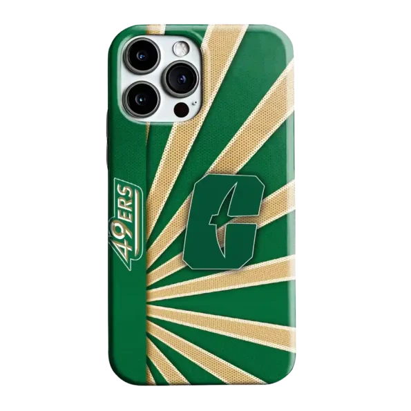 charlotte 49ers sunburst rays green phone case best selling