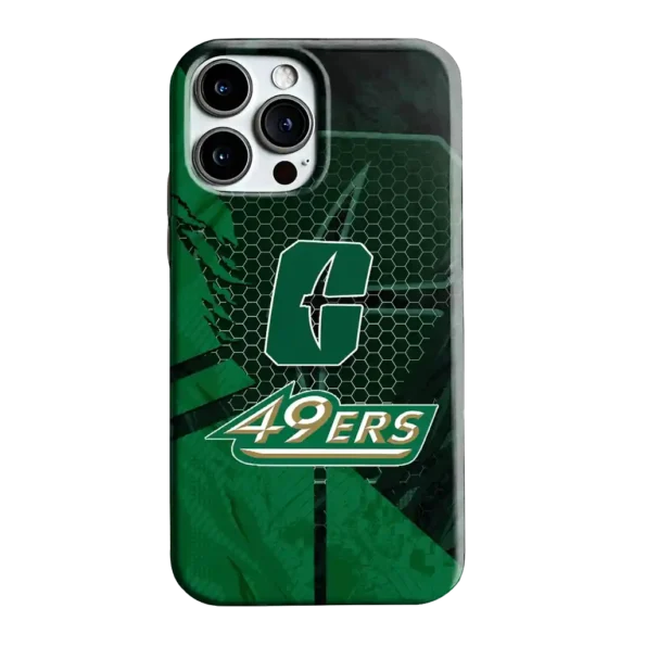 charlotte 49ers web overlay green phone case best selling