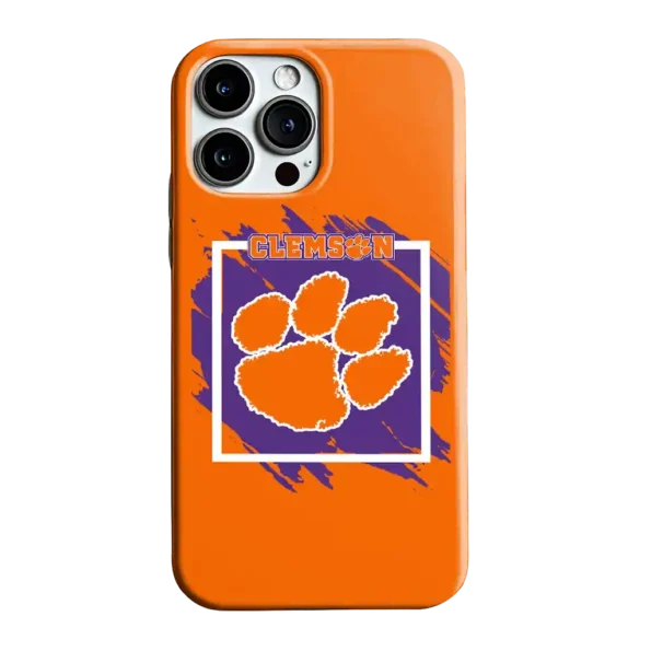 clemson tigers brush square orange phone case best selling