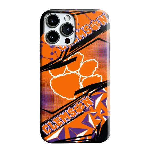 clemson tigers jagged flash orange black phone case best selling