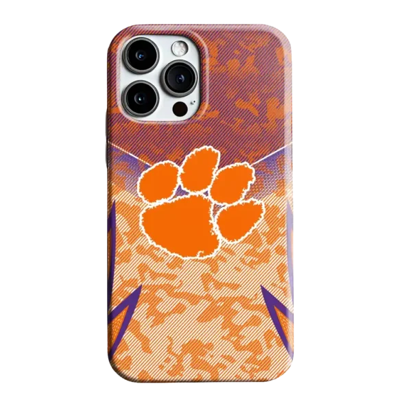clemson tigers striped overlay orange phone case best selling