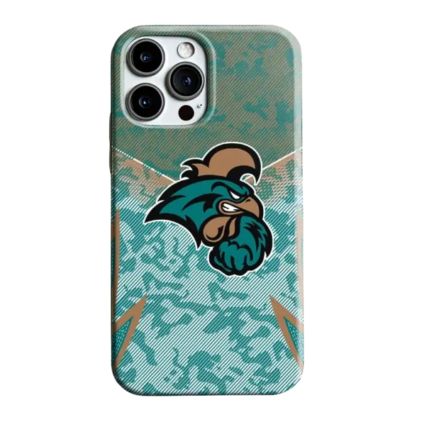 coastal carolina chanticleers striped overlay green phone case best selling