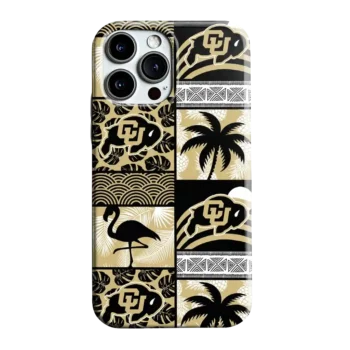 Colorado Buffaloes Flamingo Palm Trees  Gold Phone Case