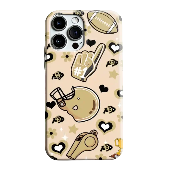 colorado buffaloes helmet hearts gold cream phone case best selling