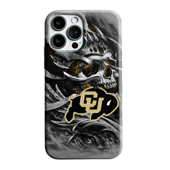 colorado buffaloes skull blades gold gray phone case best selling