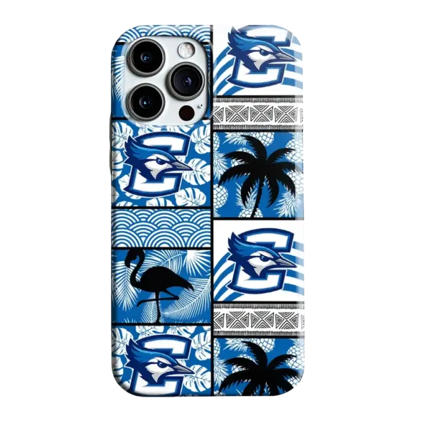 creighton bluejays flamingo palm trees blue phone case best selling