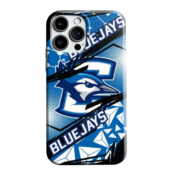 creighton bluejays jagged flash blue black phone case best selling