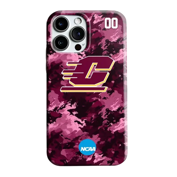 custom central michigan chippewas camo abstract maroon phone case best selling