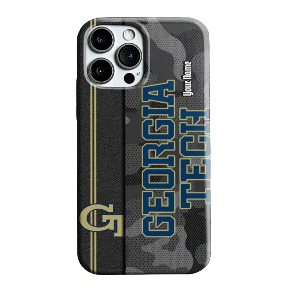custom georgia tech yellow jackets camouflage stealth gold gray phone case best selling
