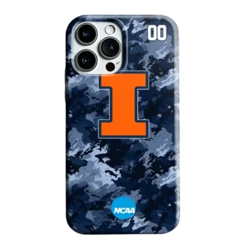 Custom Illinois Fighting Illini Camo Abstract Blue Phone Case