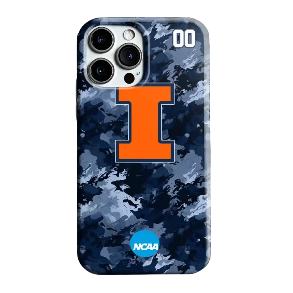 custom illinois fighting illini camo abstract blue phone case best selling