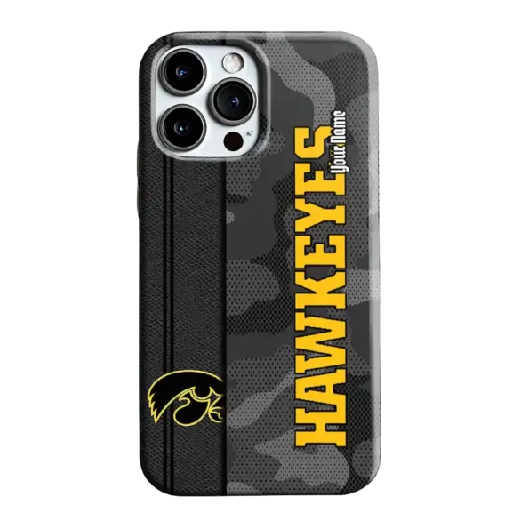 custom iowa hawkeyes camouflage stealth black gray phone case best selling