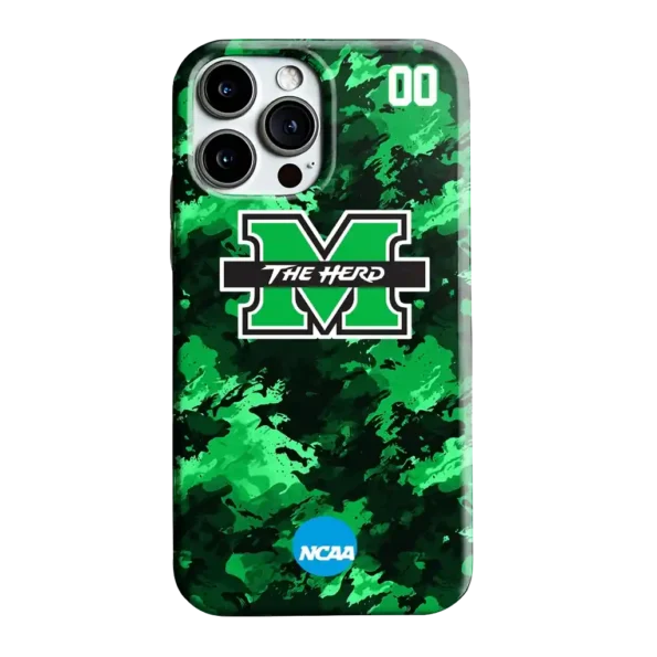 custom marshall thundering herd camo abstract green phone case best selling