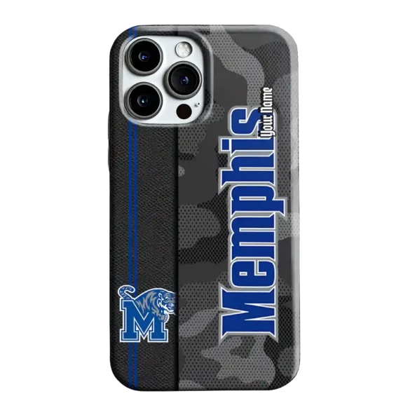 custom memphis tigers camouflage stealth blue gray phone case best selling