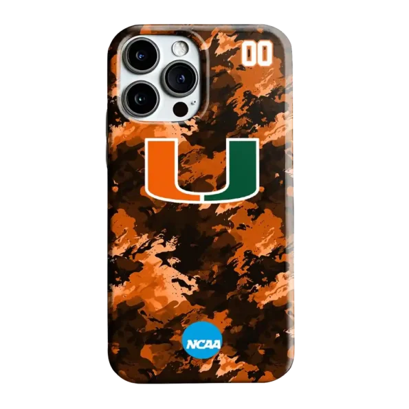 custom miami hurricanes camo abstract orange phone case best selling