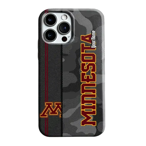 custom minnesota golden gophers camouflage stealth maroon gray phone case best selling