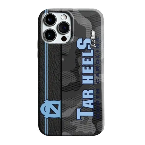 custom north carolina tar heels camouflage stealth light blue gray phone case best selling