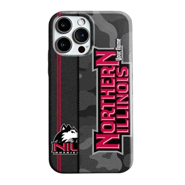 custom northern illinois huskies camouflage stealth red gray phone case best selling