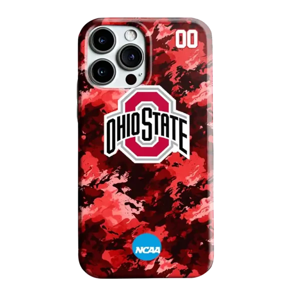 custom ohio state buckeyes camo abstract scarlet phone case best selling