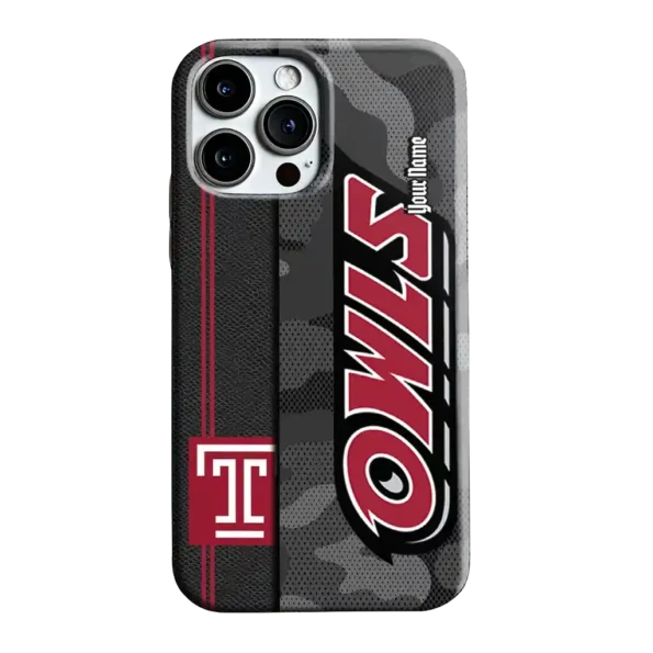 custom temple owls camouflage stealth red gray phone case best selling