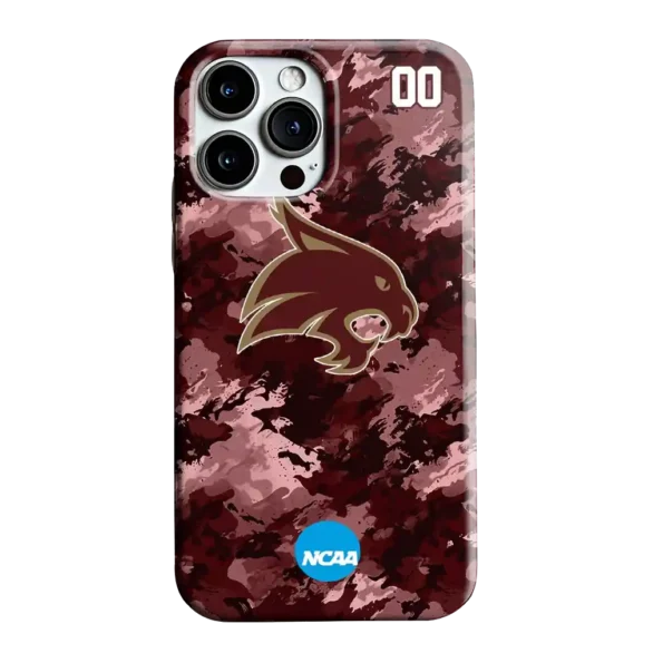 custom texas state bobcats camo abstract maroon phone case best selling