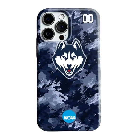 custom uconn huskies camo abstract blue phone case best selling