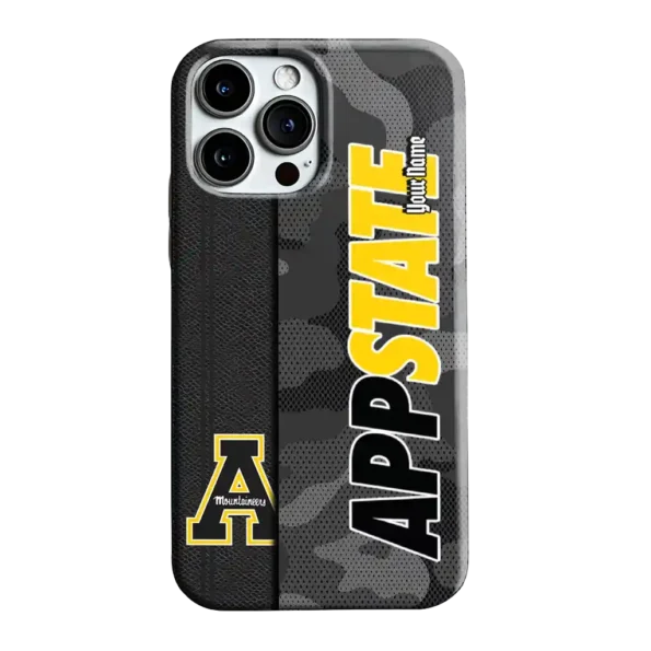 customized appalachian state mountaineers camouflage stealth black gray phone case best selling