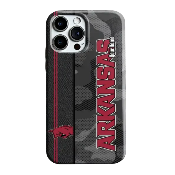 customized arkansas razorbacks camouflage stealth red gray phone case best selling
