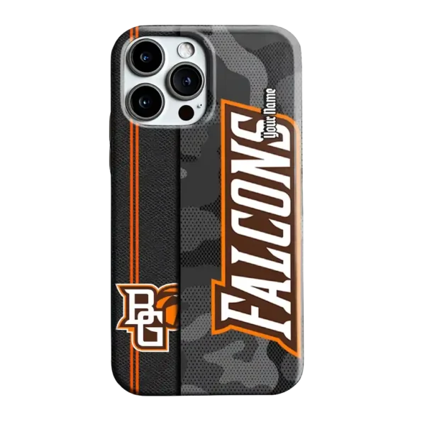 customized bowling green falcons camouflage stealth orange gray phone case best selling