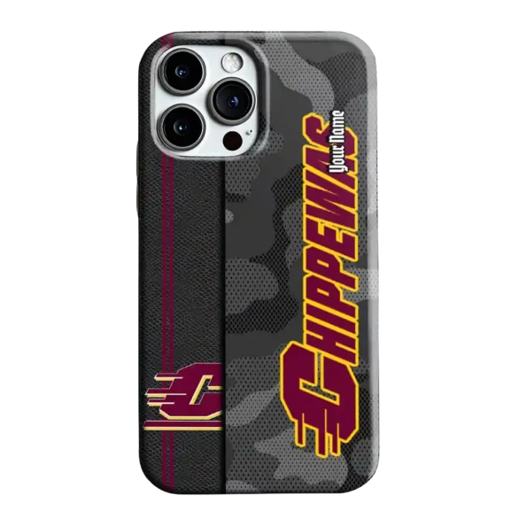 customized central michigan chippewas camouflage stealth maroon gray phone case best selling