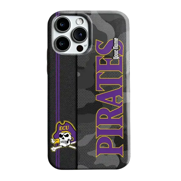 customized east carolina pirates camouflage stealth purple gray phone case best selling