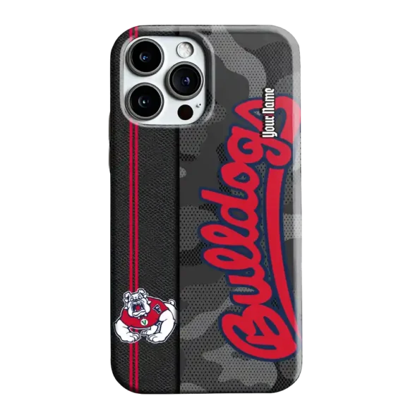 customized fresno state bulldogs camouflage stealth red gray phone case best selling