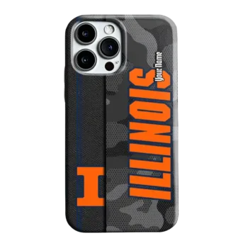 Customized Illinois Fighting Illini Camouflage Stealth Blue Gray Phone Case
