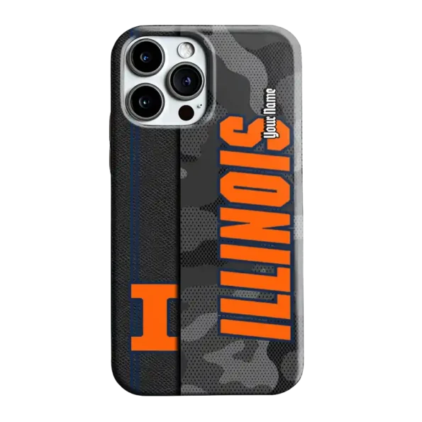 customized illinois fighting illini camouflage stealth blue gray phone case best selling